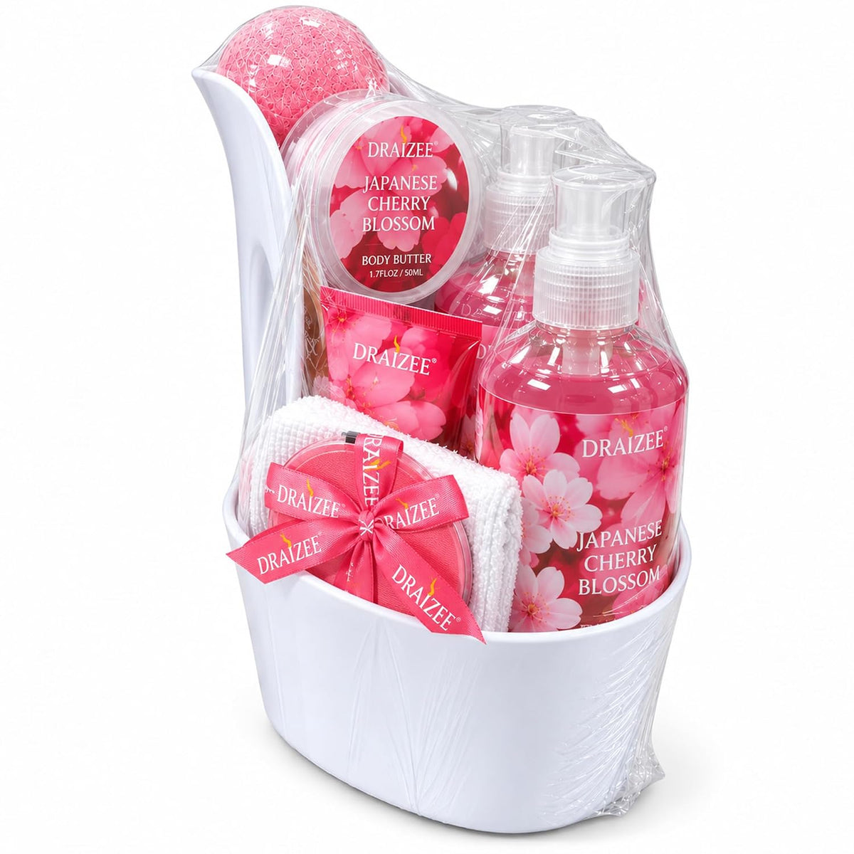 Heel Shoe Spa Gift Basket for Women, 8 Pc Cherry Blossom Scented
