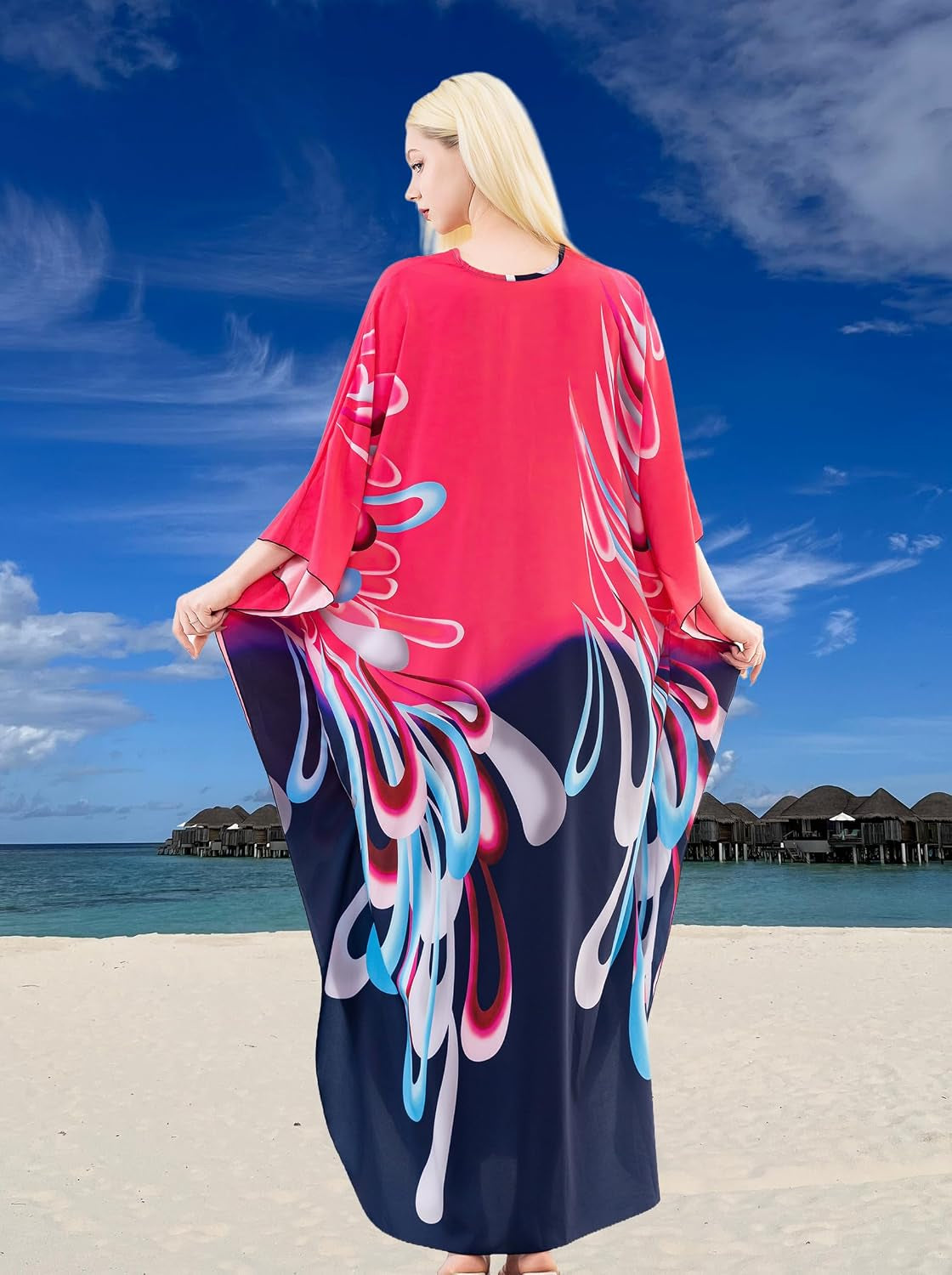 Kaftan Dresses for Women, plus Size Caftan, V-Neck Batwing Dress