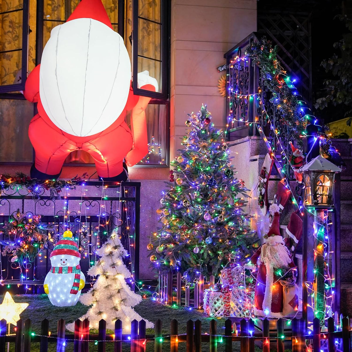 163Ft 500 LED Multicolor Christmas Lights Outdoor Waterproof