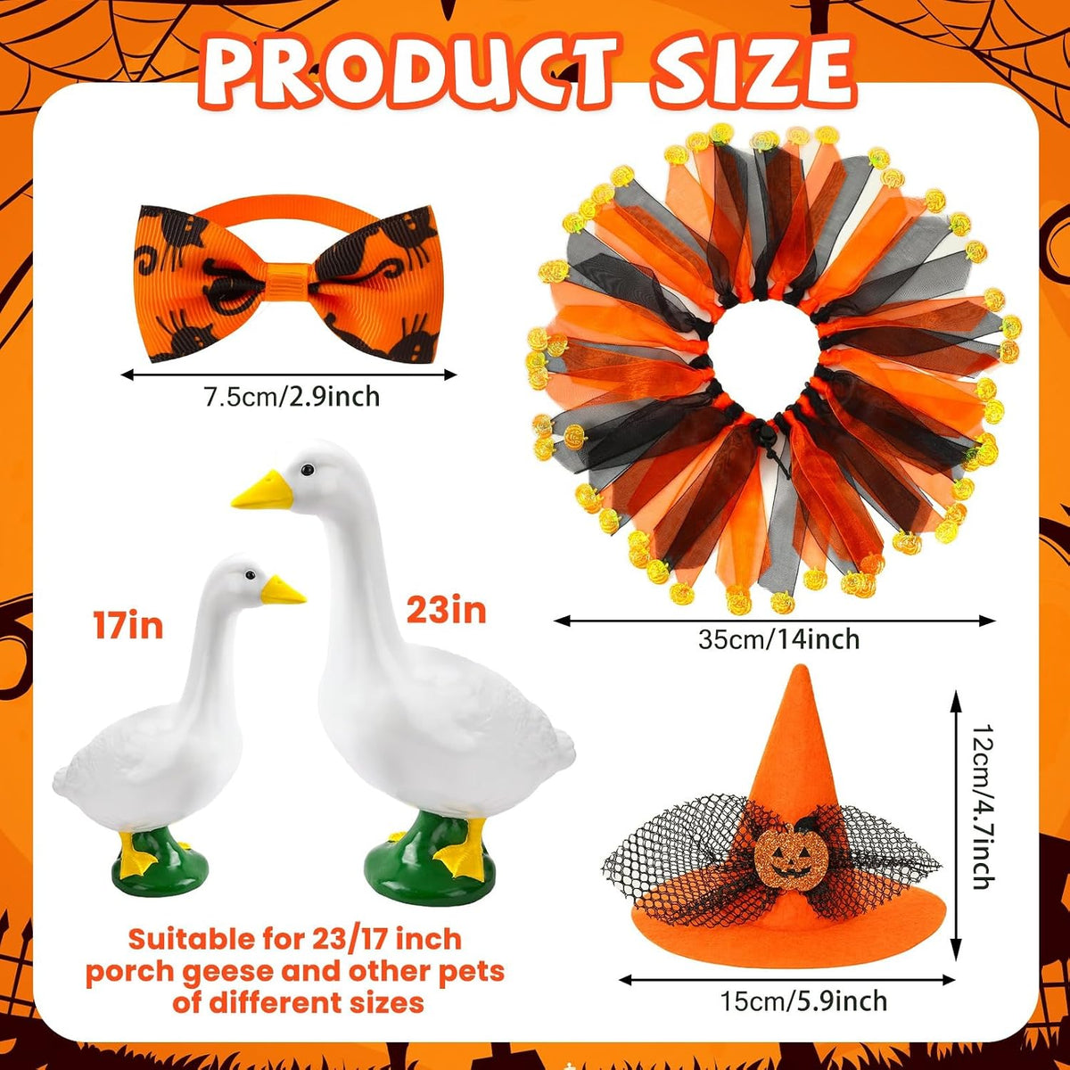 3Pcs Halloween Porch Goose Outfits, Porch Goose Halloween Costume