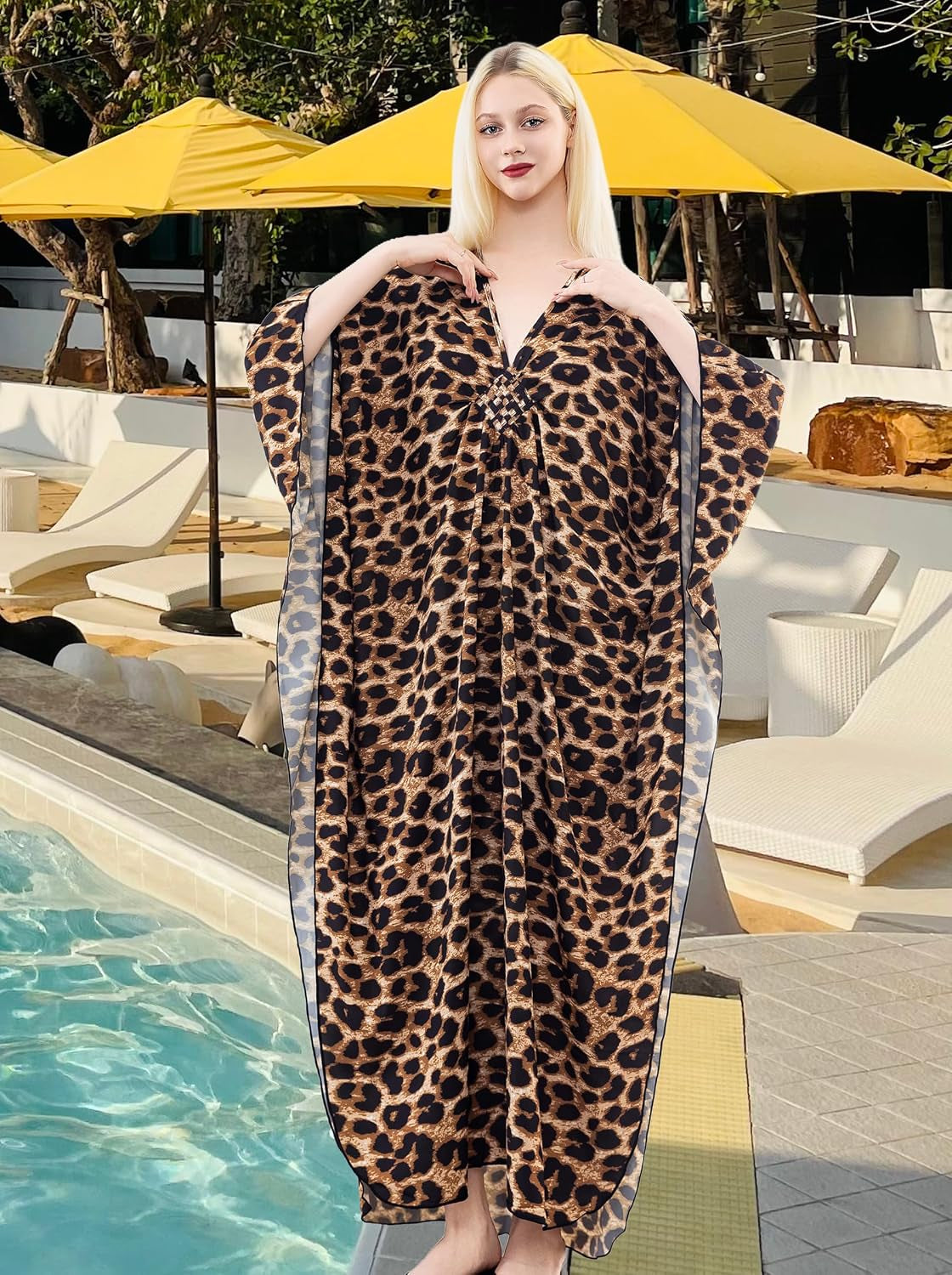 Kaftan Dresses for Women, plus Size Caftan, V-Neck Batwing Dress