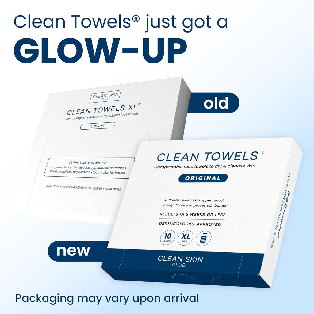 Clean Towels XL®, Travel Pack 100% USDA Biobased Disposable Face Towel, Eczema Association Accepted,Dry Wipes, Tsa-Approved Travel Essential (1, 40 Count(Pack of 40))