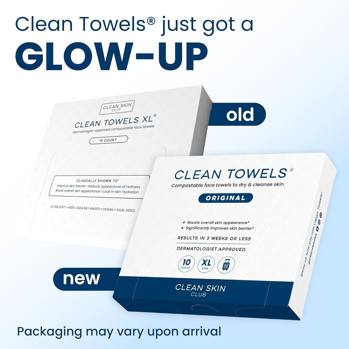 Clean Towels XL®, Travel Pack 100% USDA Biobased Disposable Face Towel, Eczema Association Accepted,Dry Wipes, Tsa-Approved Travel Essential (1, 40 Count(Pack of 40))