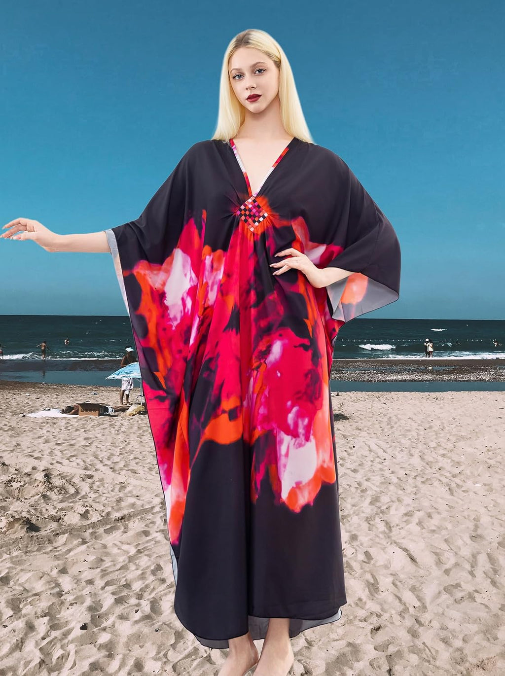 Kaftan Dresses for Women, plus Size Caftan, V-Neck Batwing Dress