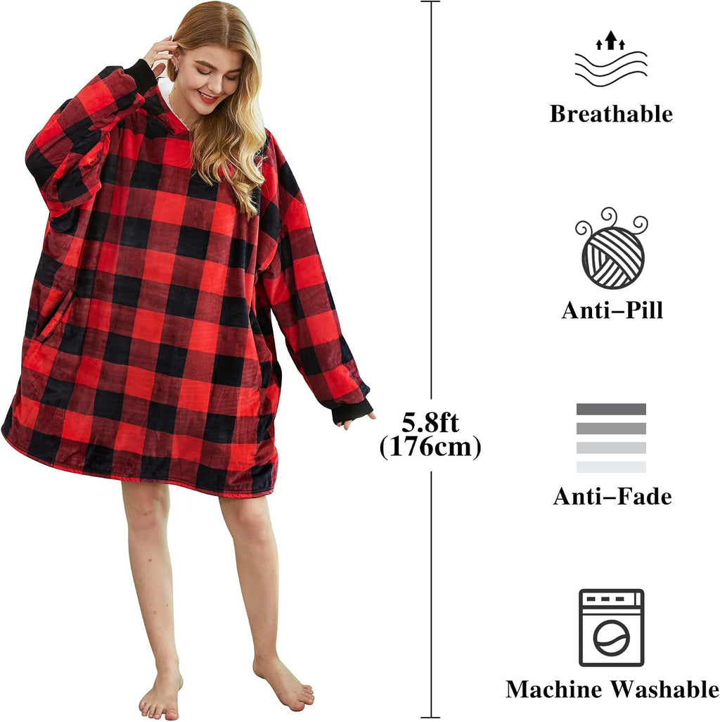 Blanket Hoodie Wearable Blanket Sweatshirt Oversized Hooded Blanket Sweater Gift for Women