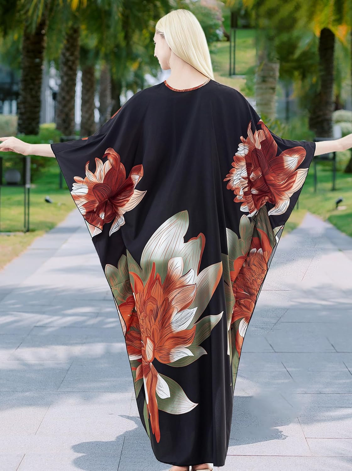 Kaftan Dresses for Women, plus Size Caftan, V-Neck Batwing Dress