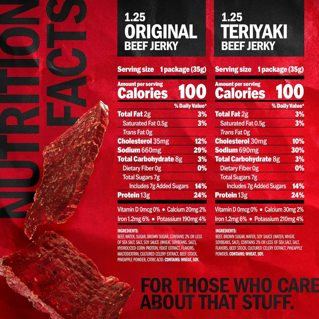 Beef Jerky Variety Pack - Original and Teriyaki - 9Pk 1.25Oz