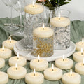 Ivory Floating Candles 3-Inch - 12 Pack Water Floating Candle Long Burning Candle Set Unscented Candles Floating for Centerpieces Wedding Dinner Thanksgiving Party Home Decor