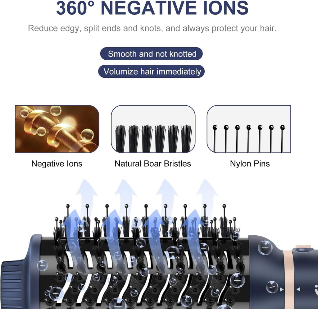 Hair Dryer Brush Set, Interchangeable 4-In-1 Blowout Brush Kit