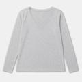 Amazon Essentials Women's Long Sleeve V-Neck T-Shirt - Heather Grey