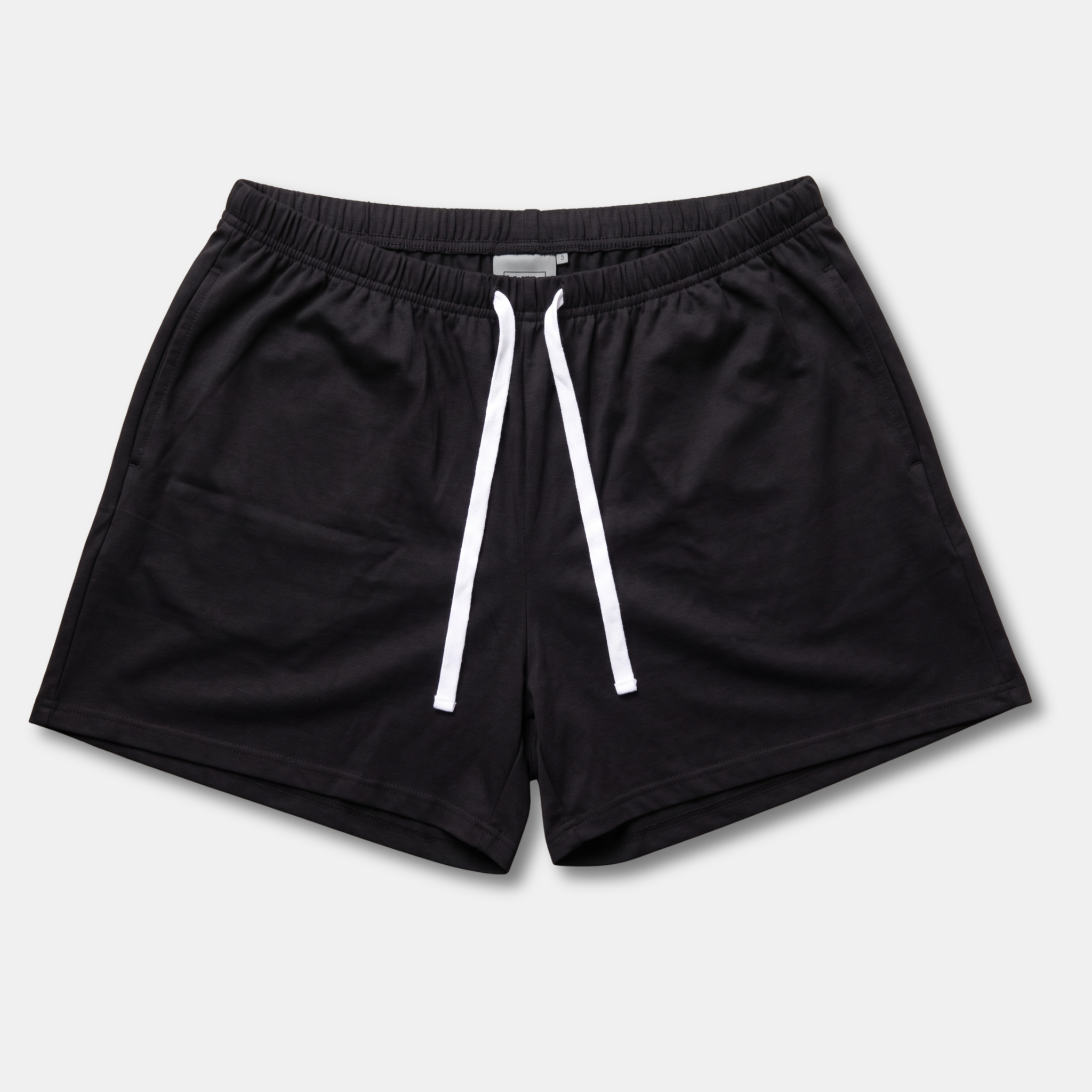 Casual Stretch Drawstring Lounge Shorts - Black