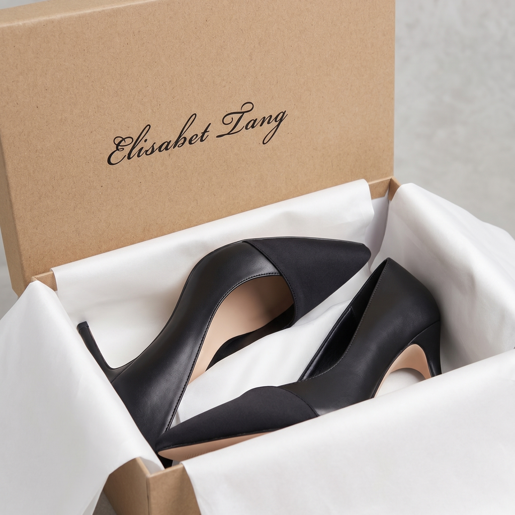 Elisabet Tang Women's Mixed-Media Pumps Pointed Toe High Heel