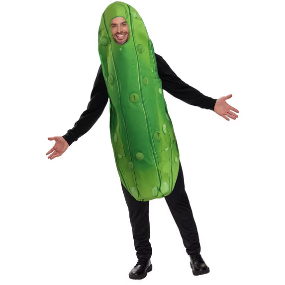Halloween Pickle Costume for Adult, Unisex Food Costume, Funny Costume for Men, Fruit Jumpsuit for Halloween Fancy Dress Costume