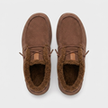 Men's Cozy Faux-Fur Lined Suede Moccasin Slippers - Size 8.5