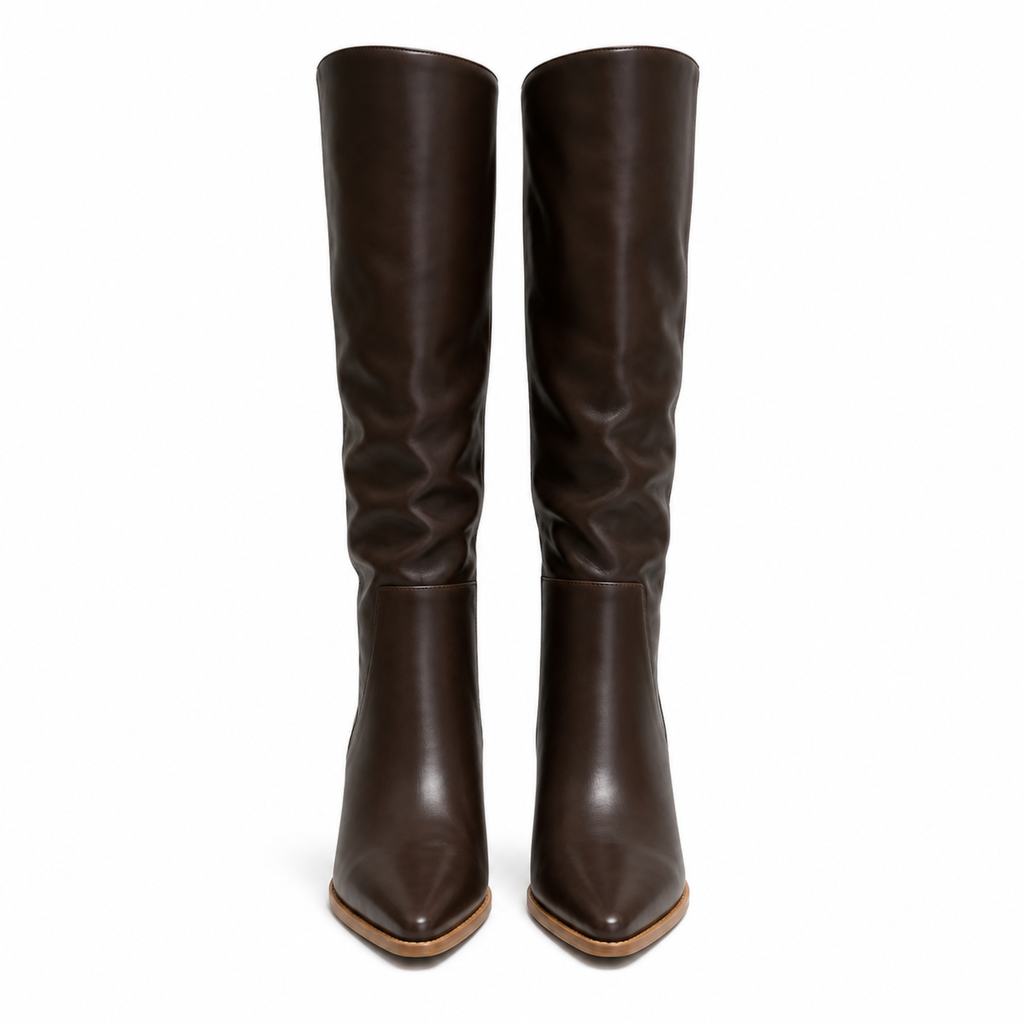 Premium Slouchy Knee-High Block Heel Boots - Size 11