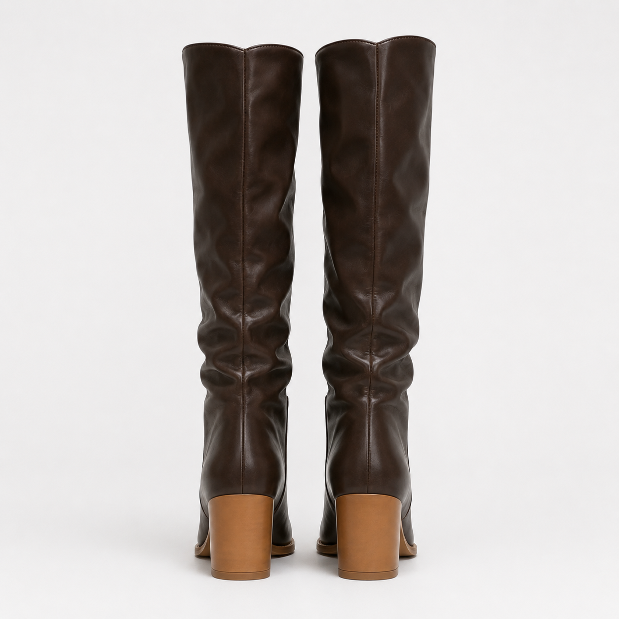 Premium Slouchy Knee-High Block Heel Boots - Size 11