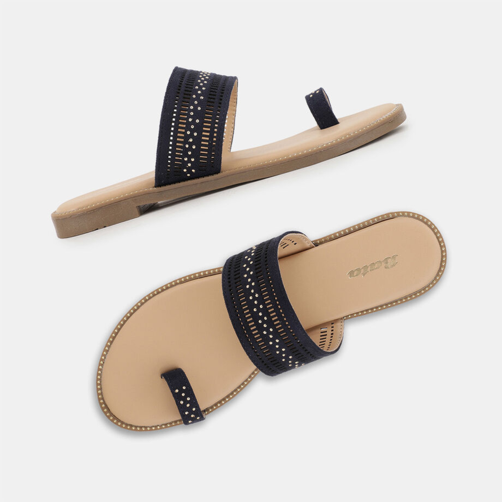 Women's Bata Embellished Toe Ring Flat Slippers