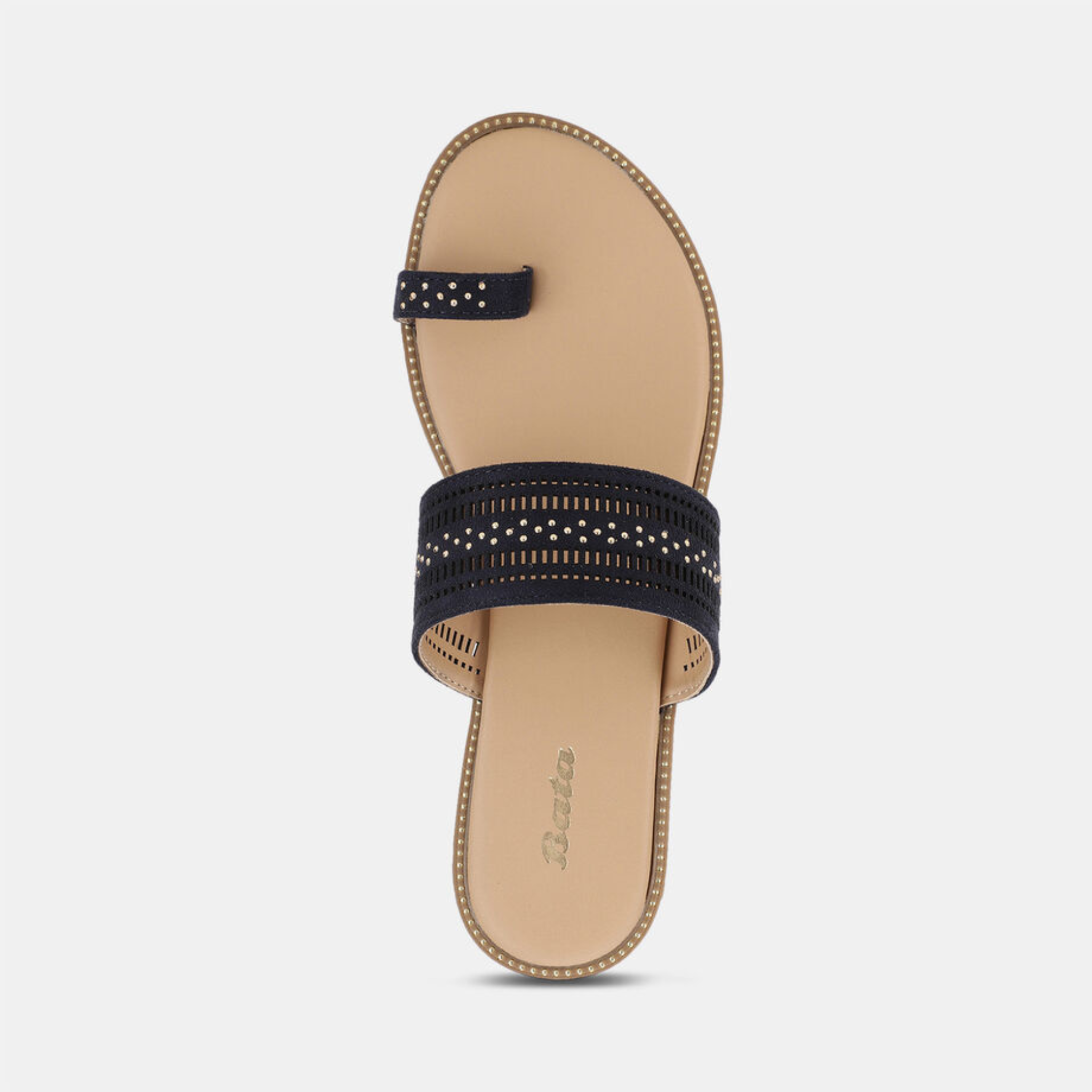 Women's Bata Embellished Toe Ring Flat Slippers