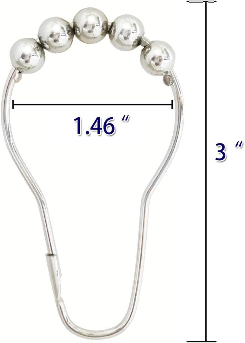 Shower Curtain Hooks Rings for Bathroom, 12PCS Chrome Stainless Steel Rust Resistant Shower Rings for Curtains Kitchen Utensils Bathroom Decorations, Etc.