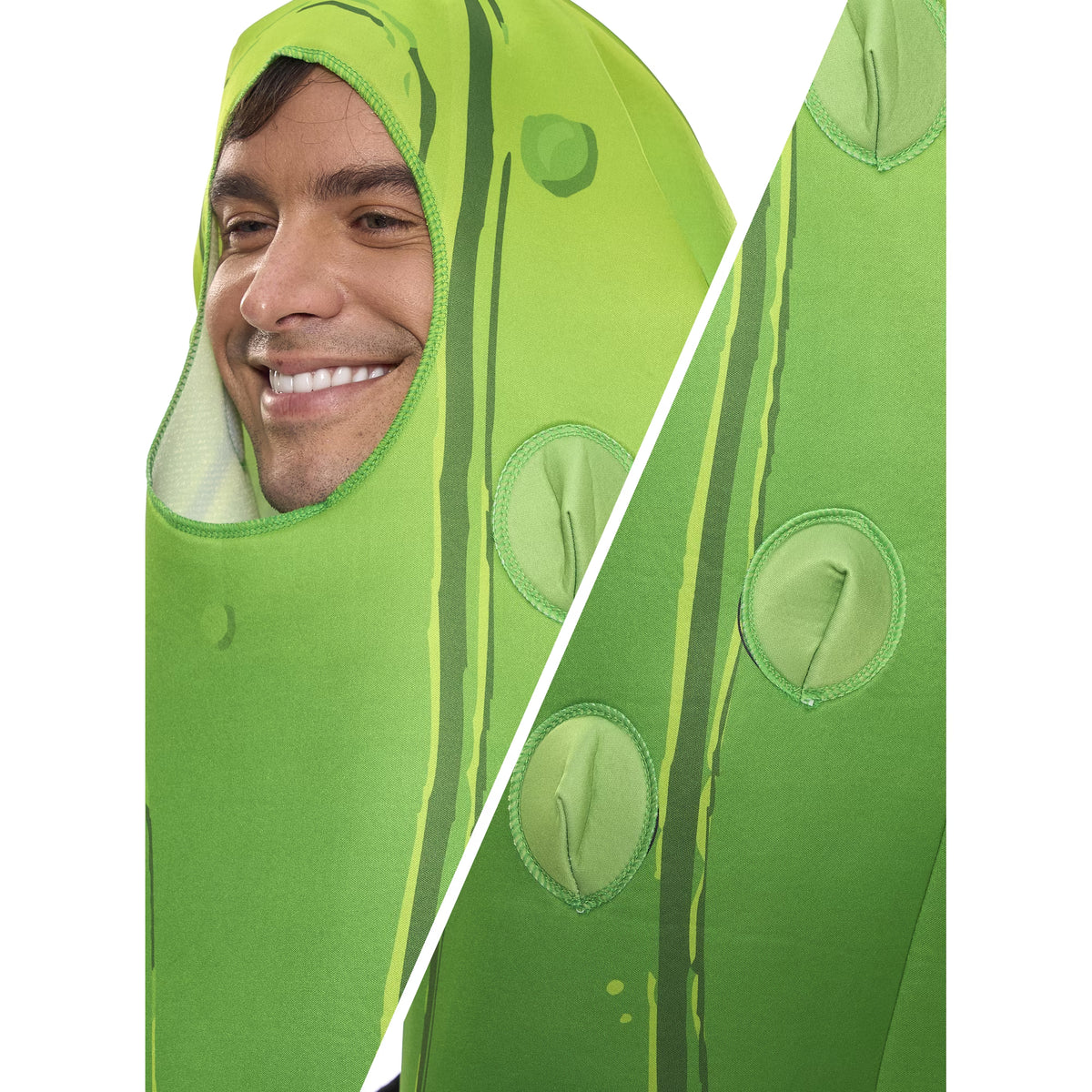 Halloween Pickle Costume for Adult, Unisex Food Costume, Funny Costume for Men, Fruit Jumpsuit for Halloween Fancy Dress Costume