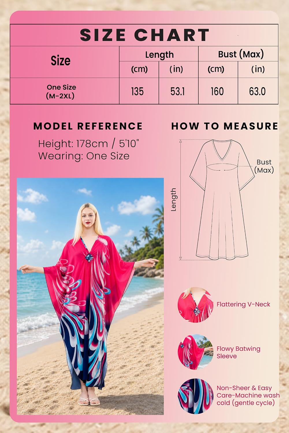 Kaftan Dresses for Women, plus Size Caftan, V-Neck Batwing Dress
