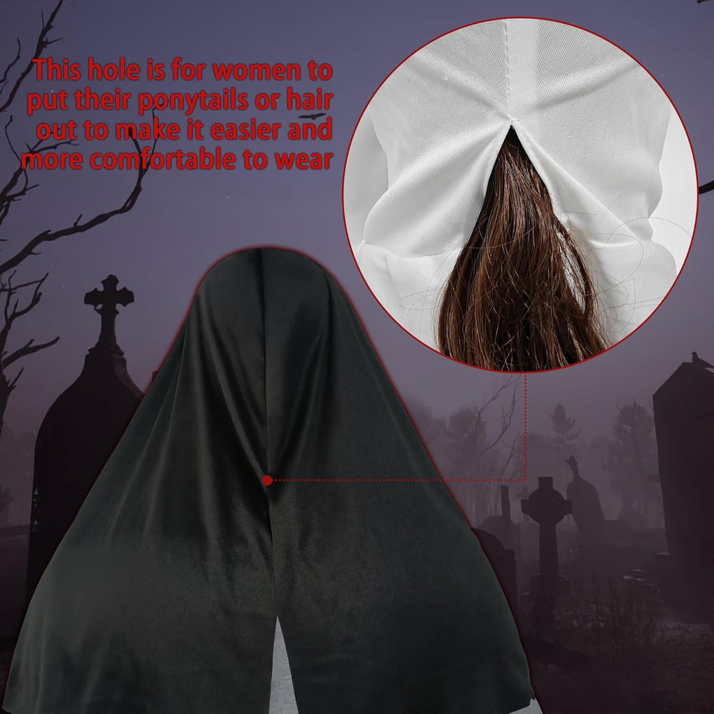 Scary Nun Mask Halloween Mask Nun Costume Creepy Latex Mask for Women Adults for Cosplay Costume Props