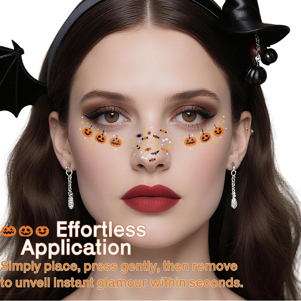 Halloween Party Favors - 9 Pack Black Bat Freckles Face Tattoos | Halloween Games Gifts Crafts Treats for Kids - Halloween Makeup Costumes Accessories Party Decorations Supplies for Women Adult 2026