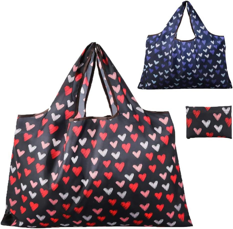 Reusable Grocery Bag, 2 Packs Large Washable