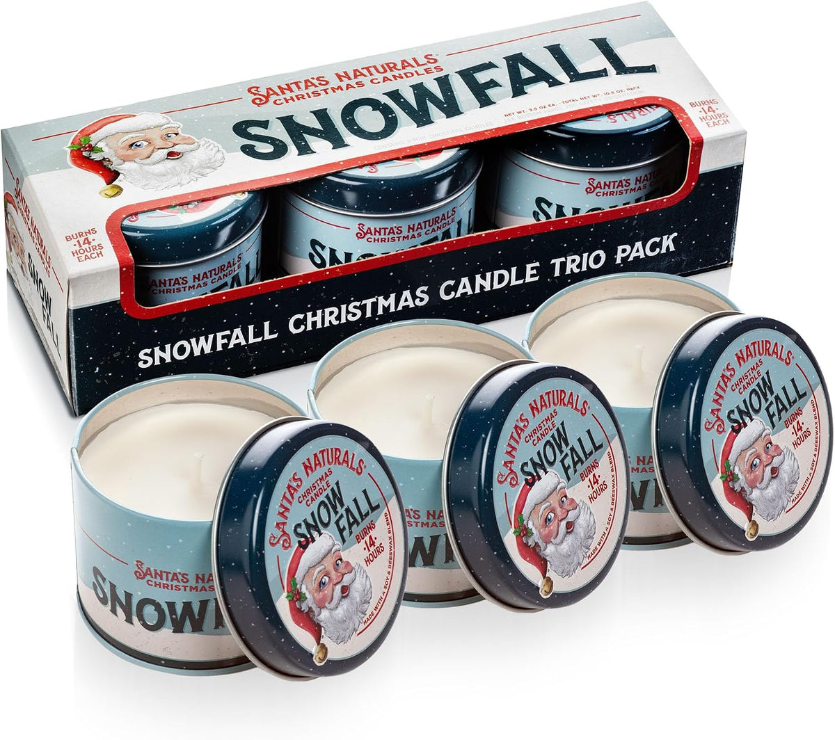 Snow Fall Mini Christmas Candles, 3.5 Oz (Pack of 3)