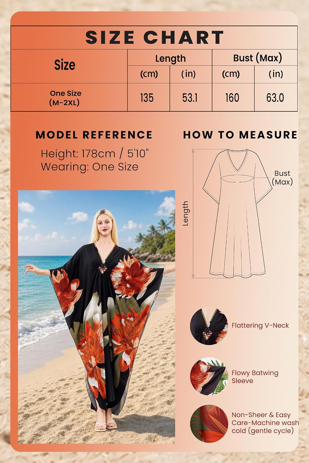 Kaftan Dresses for Women, plus Size Caftan, V-Neck Batwing Dress