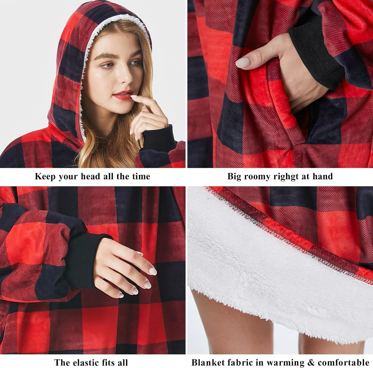 Blanket Hoodie Wearable Blanket Sweatshirt Oversized Hooded Blanket Sweater Gift for Women