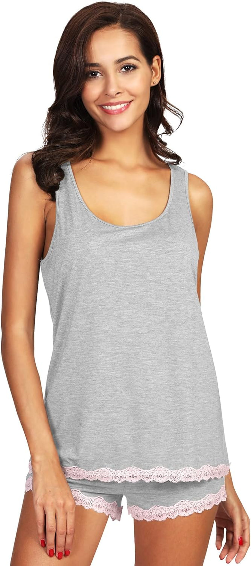 Pajamas for Women Super Soft Sleeveless Top with Shorts Cooling Pajama Sets Bamboo Viscose 2 Piece Sleepwear Set S-4X