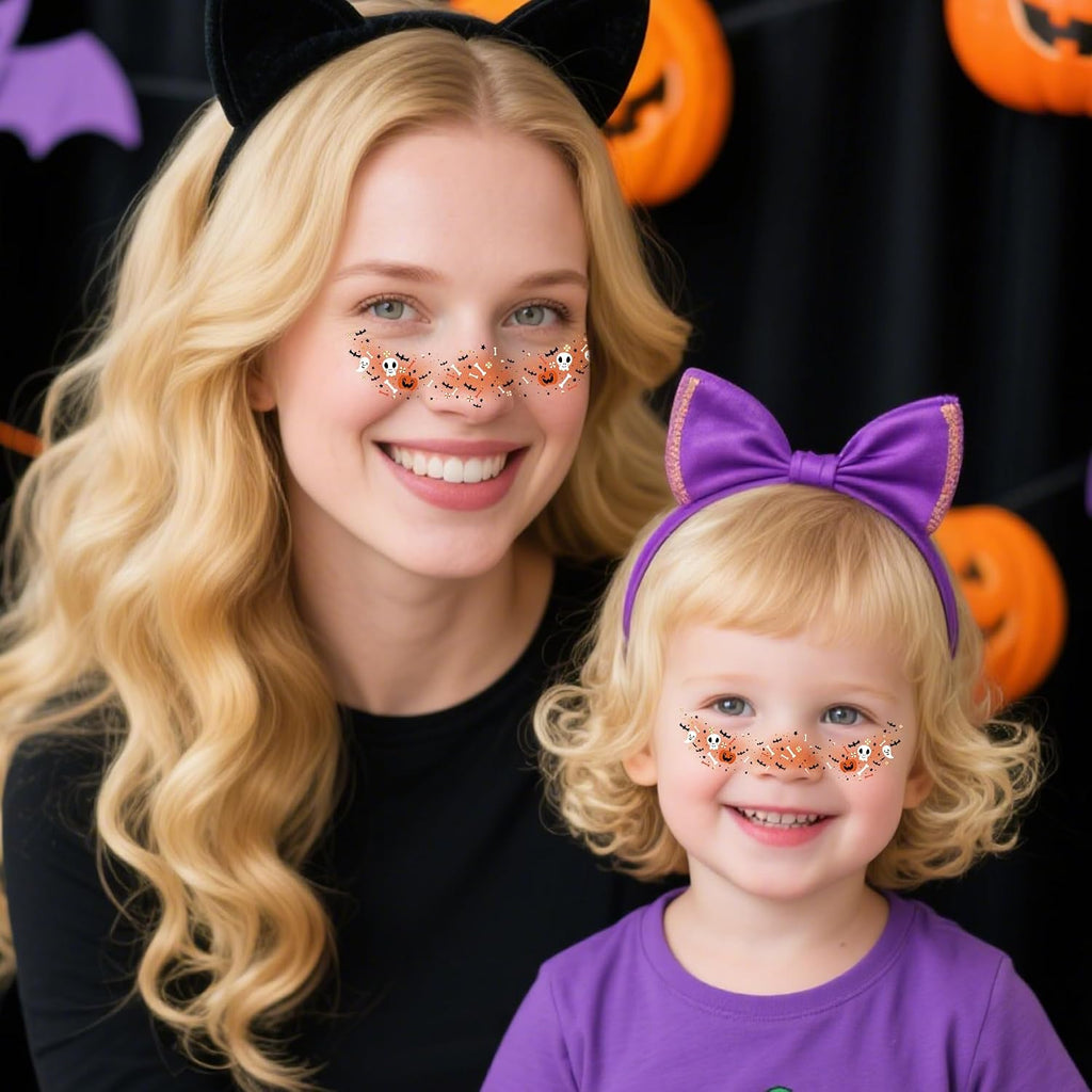 Halloween Party Favors - 9 Pack Black Bat Freckles Face Tattoos | Halloween Games Gifts Crafts Treats for Kids - Halloween Makeup Costumes Accessories Party Decorations Supplies for Women Adult 2026