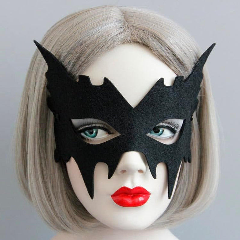 Bat Mask Costume Accessories Black Bat Eye Mask Costume for Men Women Adult for Batgirl Batboy Masquerade Halloween Cosplay Birthday Dress Up