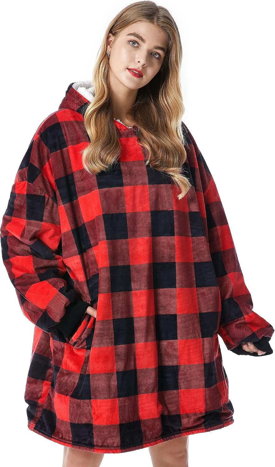 Blanket Hoodie Wearable Blanket Sweatshirt Oversized Hooded Blanket Sweater Gift for Women