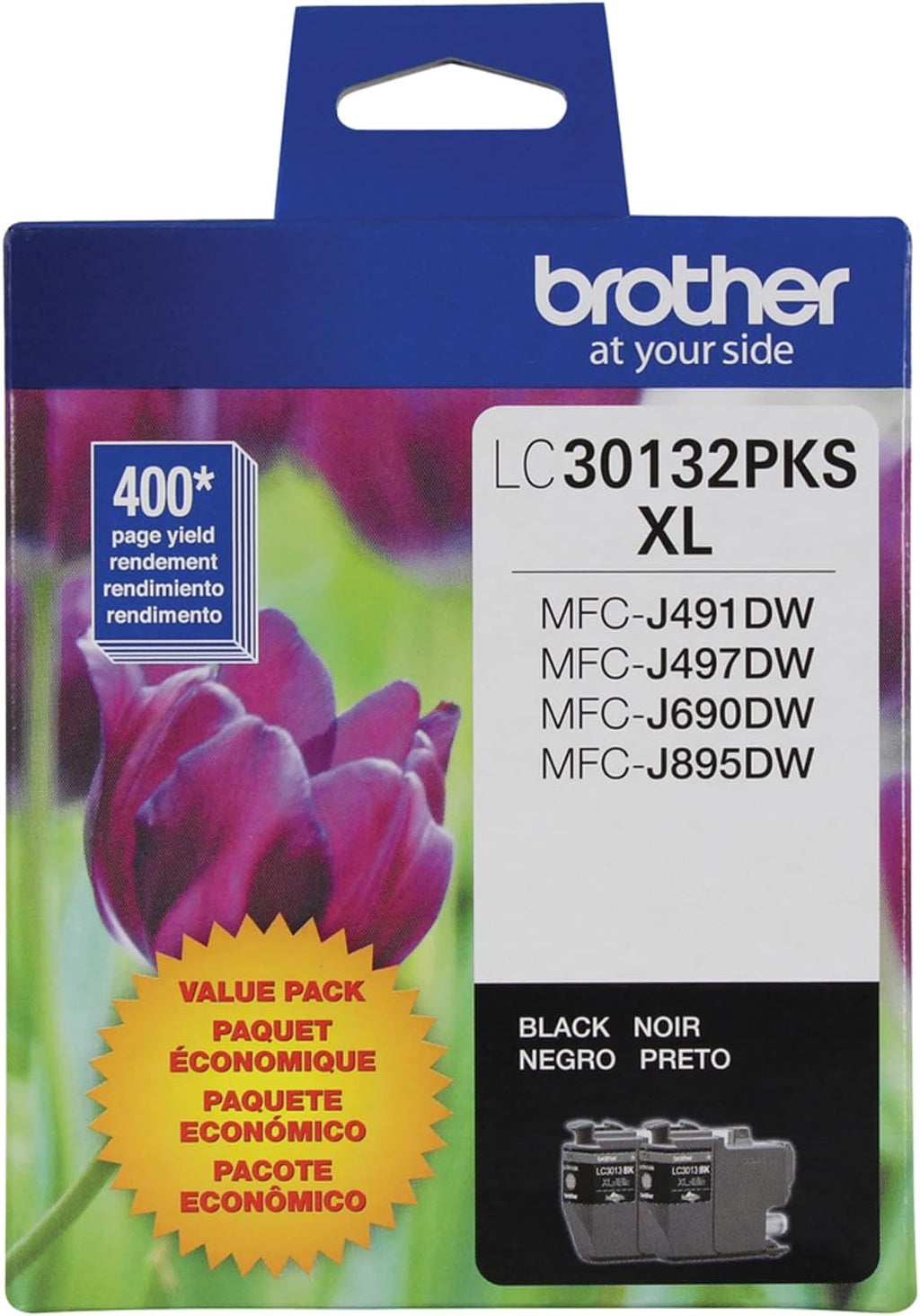 Genuine LC30132PKS 2-Pack High Yield Black Ink Cartridges, Page Yield up to 400 Pages/Cartridge, LC3013