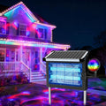 Solar Bug Zapper Outdoor, 4500V Fly Zapper with Projector Lights