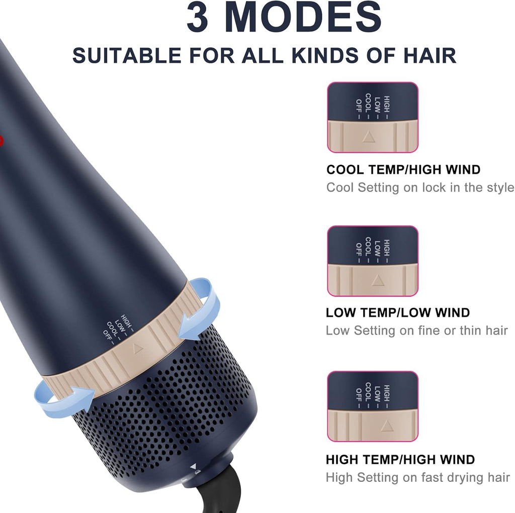 Hair Dryer Brush Set, Interchangeable 4-In-1 Blowout Brush Kit
