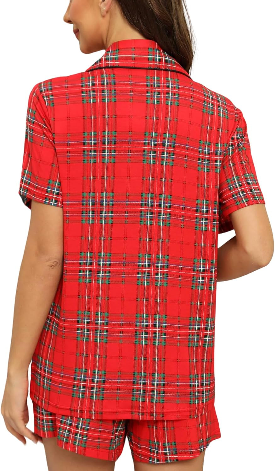 Womens Pajamas Set Short Sleeve Button down Sleepwear 2 Piece Pjs