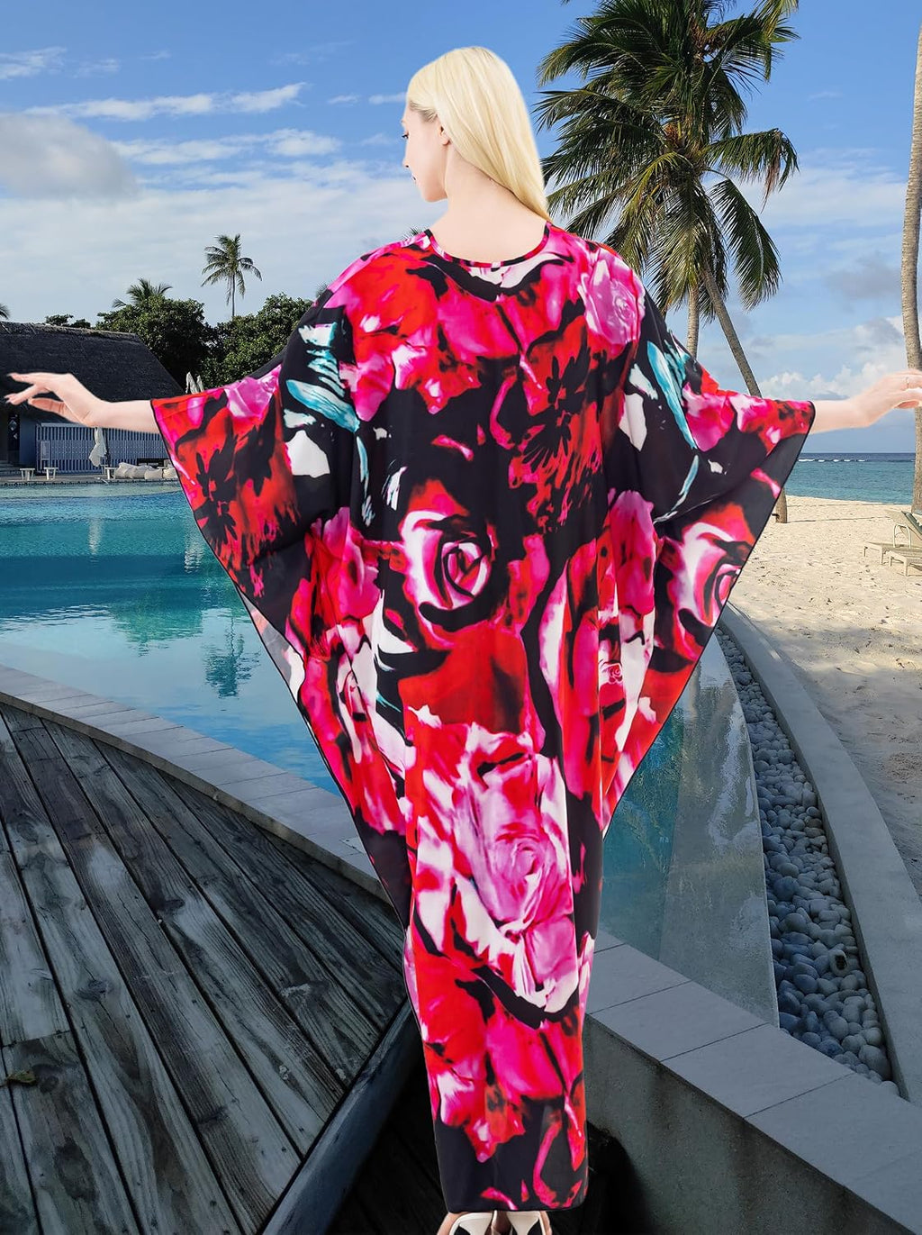Kaftan Dresses for Women, plus Size Caftan, V-Neck Batwing Dress