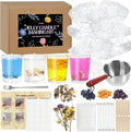 Jelly Candle Making Kit, DIY Candle Making Kit for Adults, 1.5 Lb Gel Wax for Candle Making, DIY Jelly Wax Melts, Candle Wick, Dried Flowers, Conch, Sand, Dye, Crafting Valentine'S Day Gift