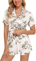 Womens Pajamas Set Short Sleeve Button down Sleepwear 2 Piece Pjs XXL