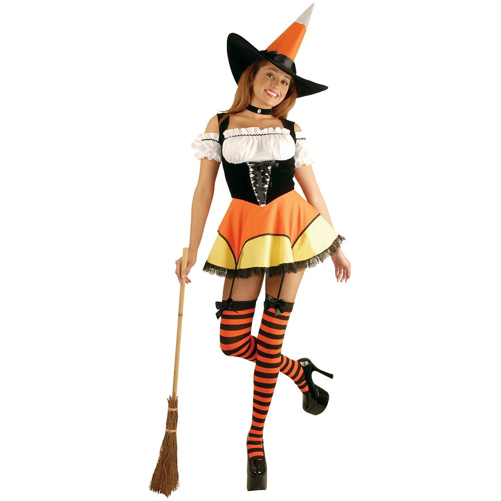 Candy Corn Witch Adult Costume - Medium