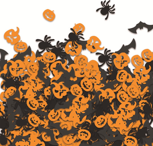 100Pcs Halloween Confetti Decorations,Halloween Party Table Scatter Confetti Sprinkles Orange Pumpkin Black Spider Bat Confetti for Halloween Party Supplies Trick or Treat Tabel Decor