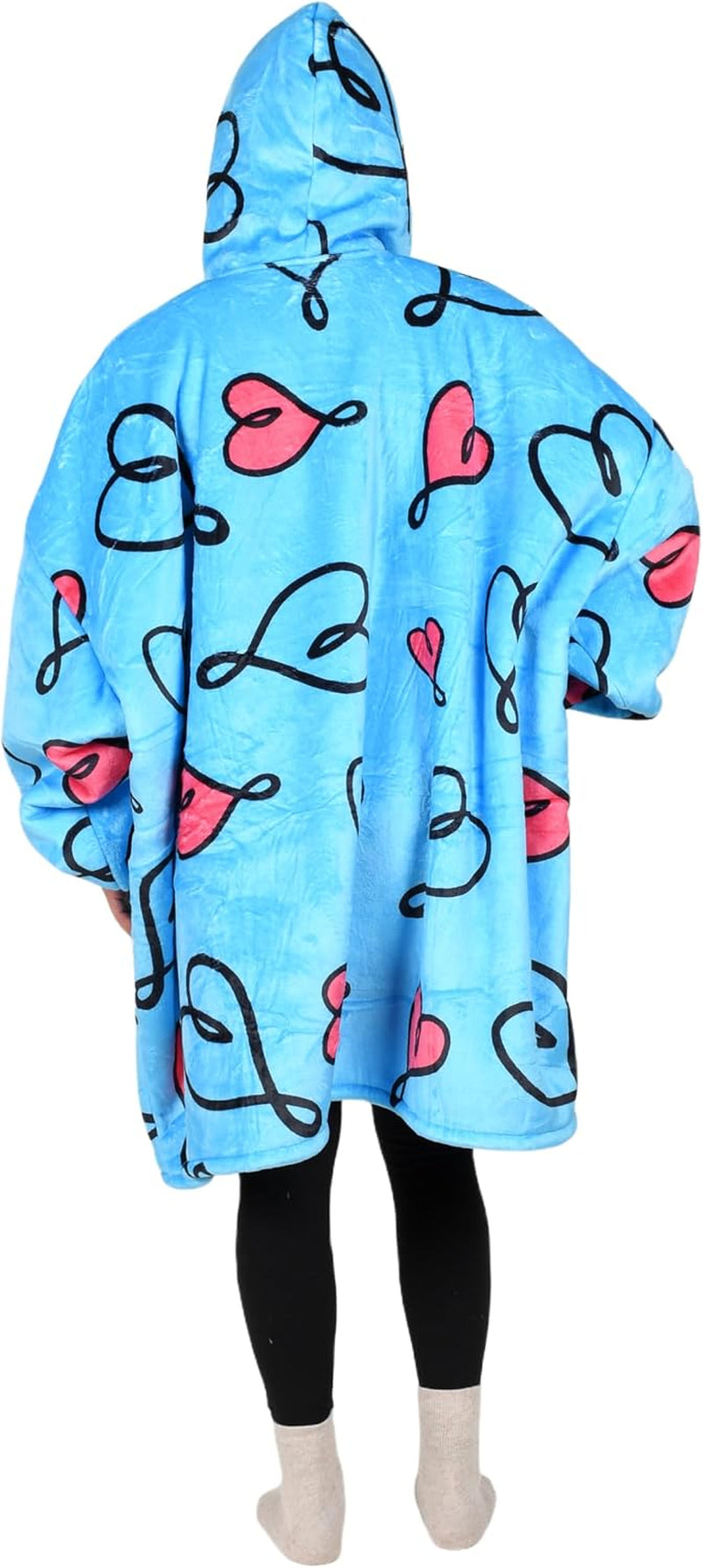 Oversized Blanket Hoodie, Wearable Fluffy Sherpa Blanket