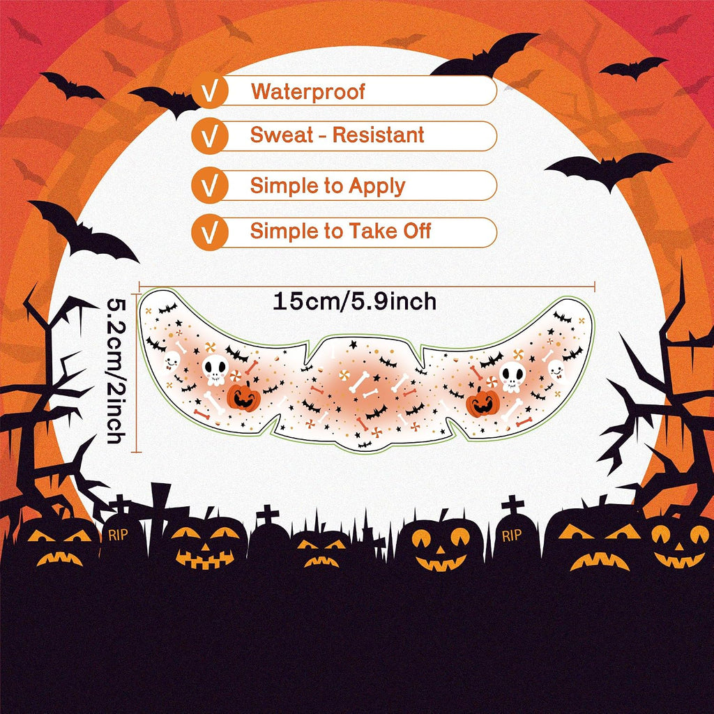 Halloween Party Favors - 9 Pack Black Bat Freckles Face Tattoos | Halloween Games Gifts Crafts Treats for Kids - Halloween Makeup Costumes Accessories Party Decorations Supplies for Women Adult 2026