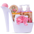 Heel Shoe Spa Gift Basket for Women, 8 Pc British Rose Scented