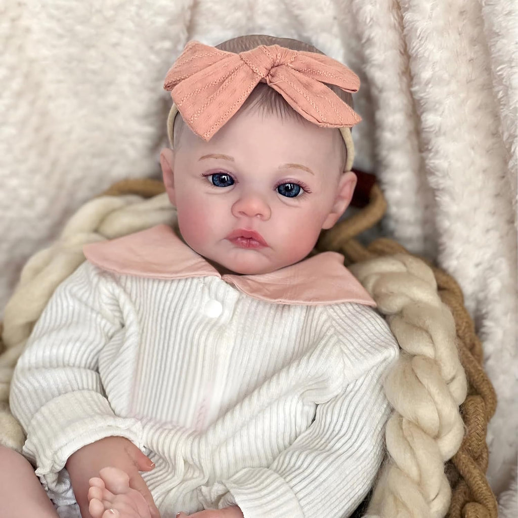Realistic Reborn Baby Dolls - 18 Inch Real Life Baby Doll Girl Lifelike with Accessories for 3+ Years Old (White)
