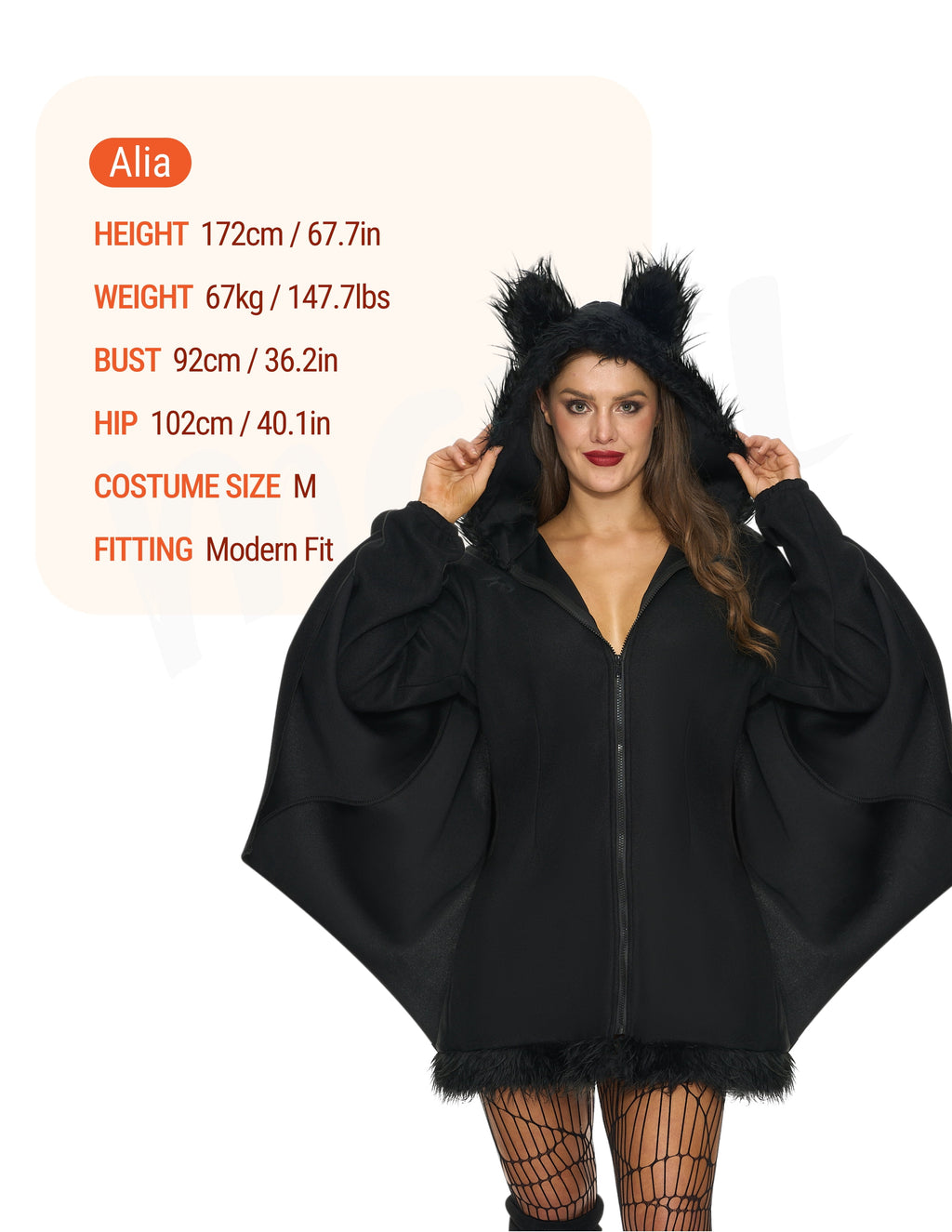 Women‘S Black Bat Costume with Attached Ears for Halloween Party Cosplay and Themed Dress Up