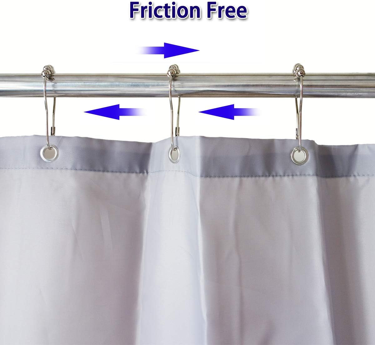 Shower Curtain Hooks Rings for Bathroom, 12PCS Chrome Stainless Steel Rust Resistant Shower Rings for Curtains Kitchen Utensils Bathroom Decorations, Etc.
